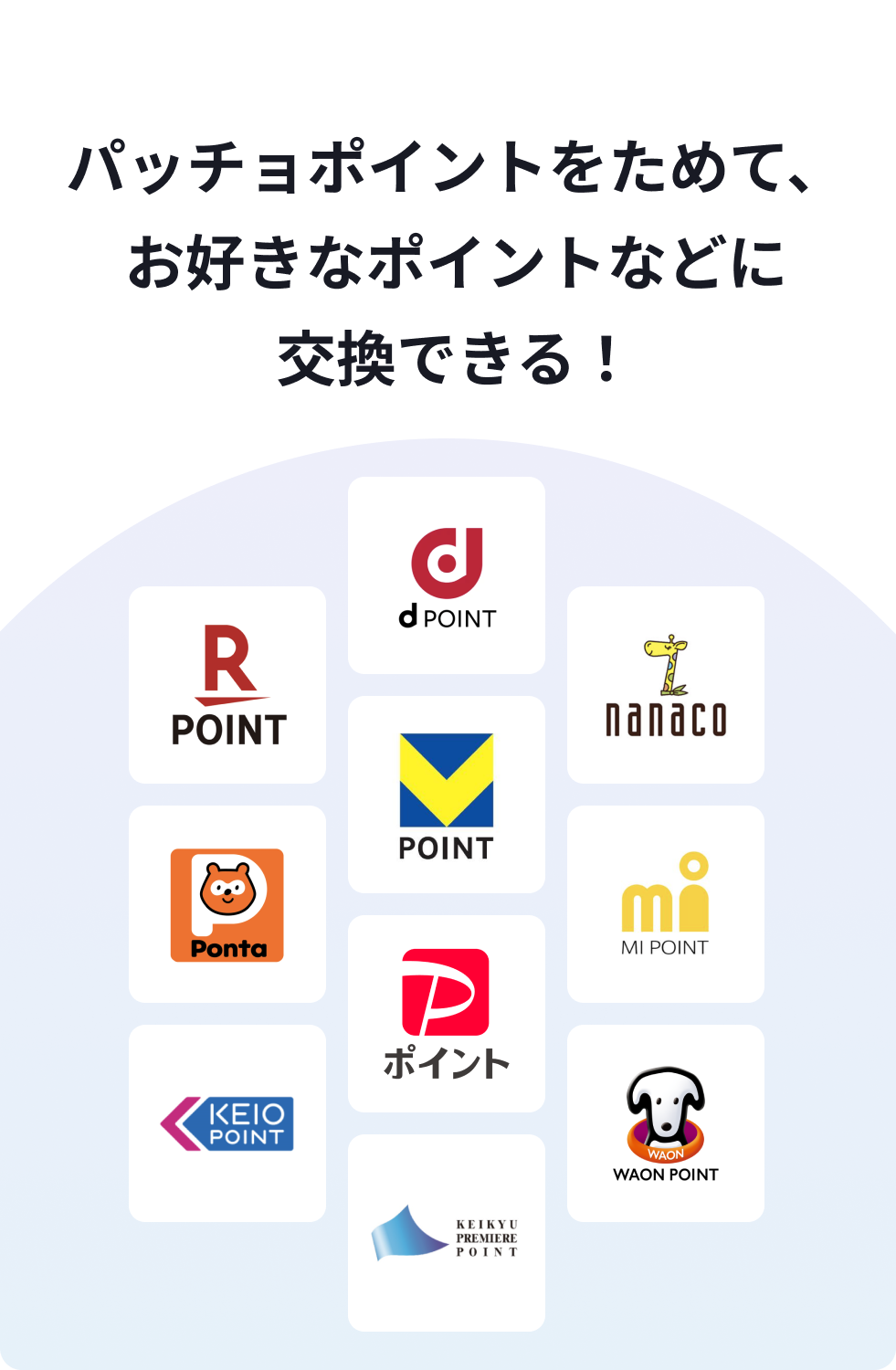 たまったポイントを交換できる